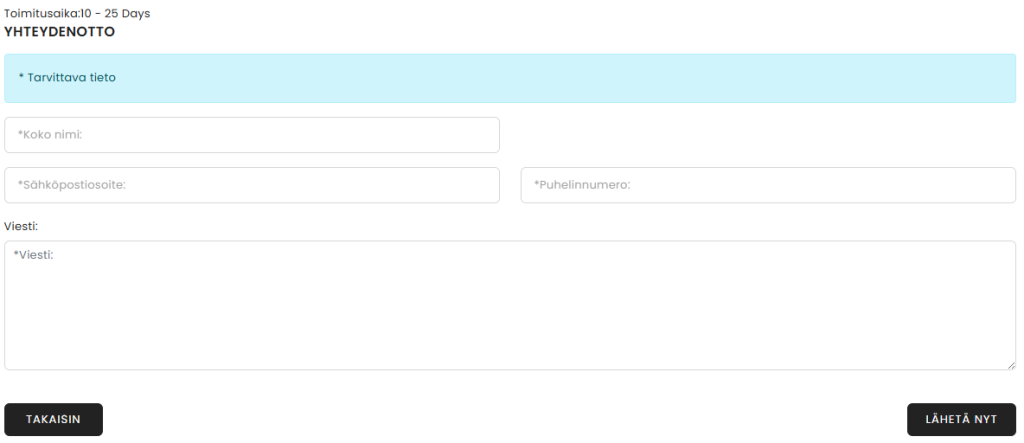 yhteydenottolomake